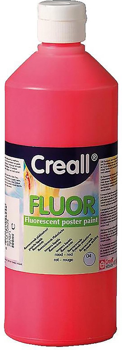 Plakkaatverf Creall Fluor | Flacon Ã  500 ml | Rood